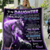 Wolf To My Daughter Fleece Blanket Gift From Dad For Daughter - Super King - Ettee