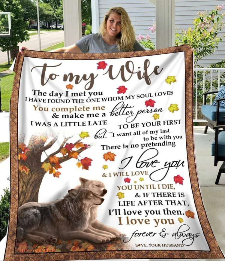 Wolf To My Wife The Day I Met You Throw Quilt Blanket. Foldable And Compact - Ettee - compact