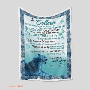 I Love You Wolves Quilt Blanket Gift For Valentine's Day. Foldable And Compact - Super King - Ettee