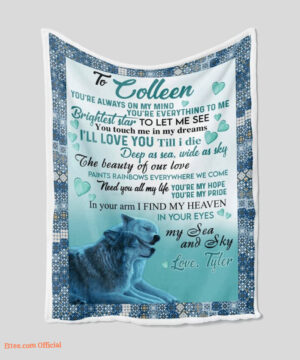 I Love You Wolves Quilt Blanket Gift For Valentine's Day. Foldable And Compact - Super King - Ettee