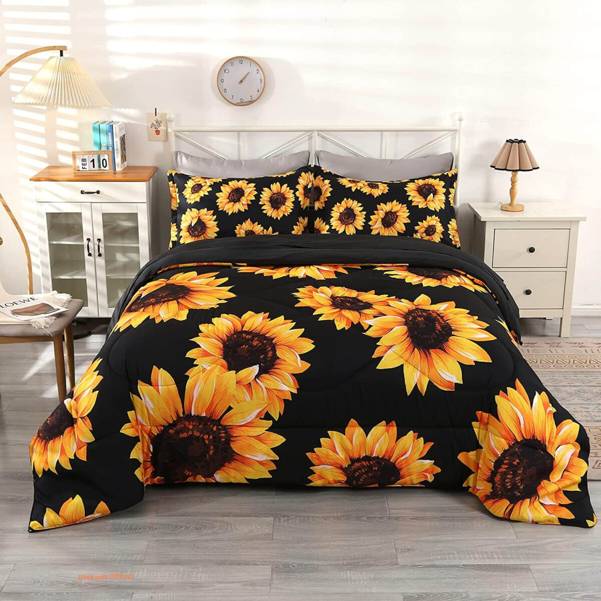 Wowelife Sunflower Comforter Twin Black Bedding Set - King - Ettee