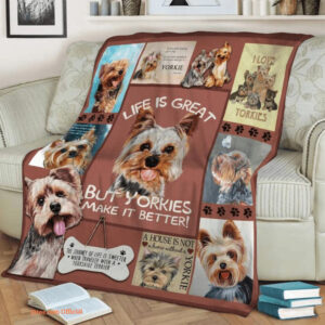 Yorkies Sherpa Quilt Blanket. Lightweight And Smooth Comfort - Super King - Ettee
