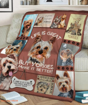 Yorkies Sherpa Quilt Blanket. Lightweight And Smooth Comfort - Super King - Ettee