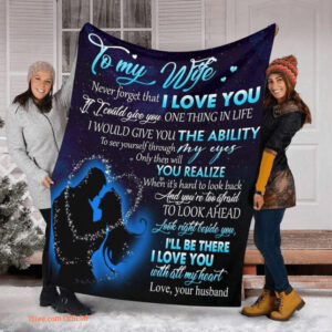 a letter to my wife fleece blanket gifts birthday sherpa blanket - Super King - Ettee