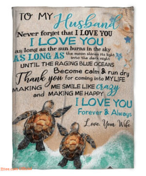 a turtle blanket to my husband thank you for coming into my life - Super King - Ettee