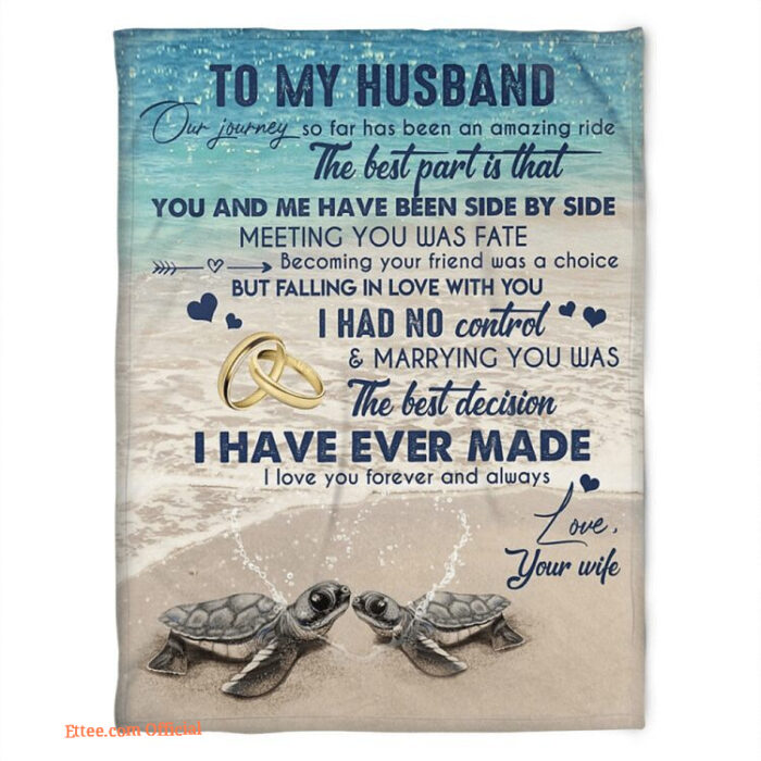 a turtle blanket to my husband i had no control and marrying you was - Super King - Ettee