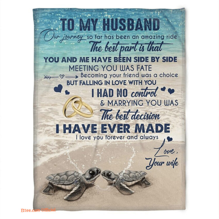 a turtle blanket to my husbandi had no control and marrying you - Super King - Ettee