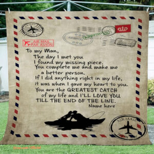 air mail to my man i love you fleece blanket - Super King - Ettee