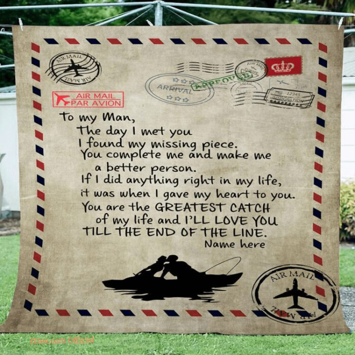 air mail to my man i love you fleece blanket - Ettee - Air Mail