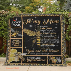 bee blanket to my mom you are the world love your daughter - Super King - Ettee