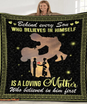 behind every son who believes in himself mother and son quilt blanket - Super King - Ettee