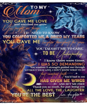 blanketify to my mom you gave me love and watched me grow wolves galaxy blanket - Super King - Ettee