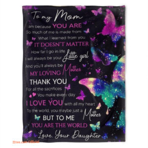 butterfly blanket to my mom quilt blankets my loving mother love daughter - Super King - Ettee