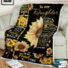 butterfly sunflower blanket to my daughter so proud of you gift from mom - Super King - Ettee