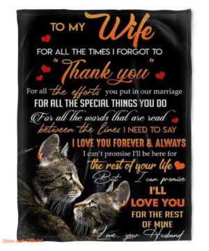 cat blanket to my wife for all the times i forgot to gift for wife - Super King - Ettee