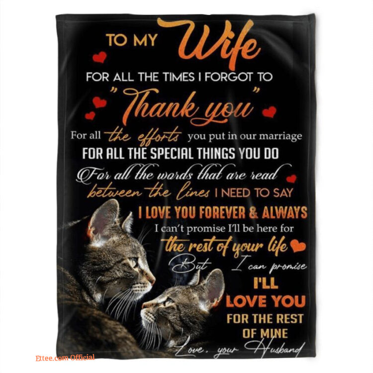 cat blanket to my wife for all the times i forgot to gift for wife - Super King - Ettee