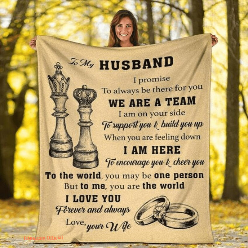 blanket chess to my husband we are a team gift for husband from wife - Super King - Ettee