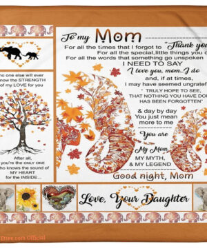 daughter to mom for all the time elephant fleece blanket - King - Ettee