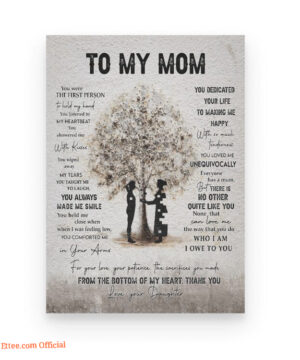 daughter to mom you were the first person canvas thank you - Super King - Ettee