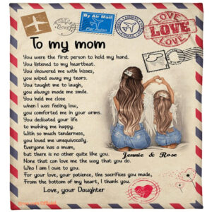 daughter to mom you were the first person to hold fleece blanket - Super King - Ettee