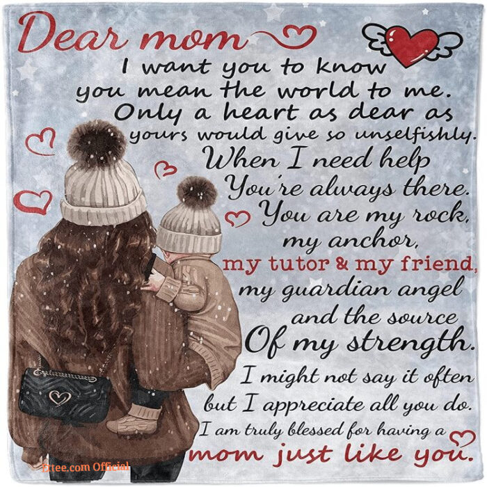 dear mom i want you to know you mean the world to me blanket - Super King - Ettee