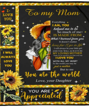 everything i am you helped me to be sunflower quilt blanket - Super King - Ettee