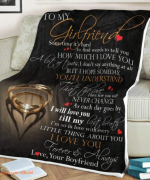 family blanket to my girlfriend how much i love you - Super King - Ettee