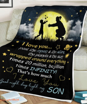 family moon blanket i love you past the moon and the stars the planets and the sun - Super King - Ettee