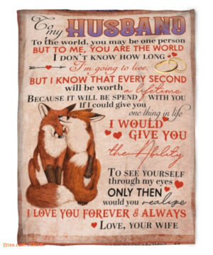 fox blanket to my husband to see yourself through my eyes - Super King - Ettee