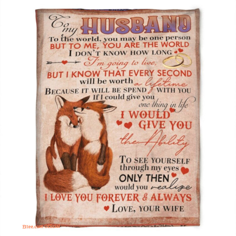 fox blanket to my husband to see yourself through my eyes - Super King - Ettee