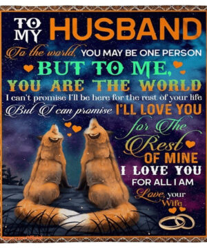 quilt blanket fox to my husband i love you with all i am love your wife - Super King - Ettee