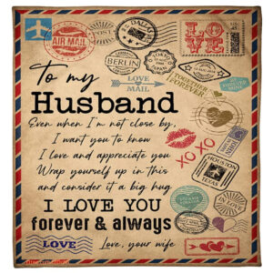 gift for husband blanket air mail to my husband vintage - Super King - Ettee