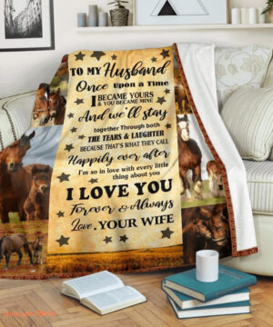 gift for husband blanket horse, i love you forever - Super King - Ettee