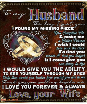 gift for husband blanket the day i met you i found my missing piece ring couple - Super King - Ettee