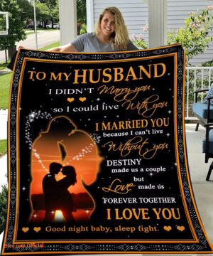 gift for husband blanket to my husband i love you good night baby sleep tight - Super King - Ettee