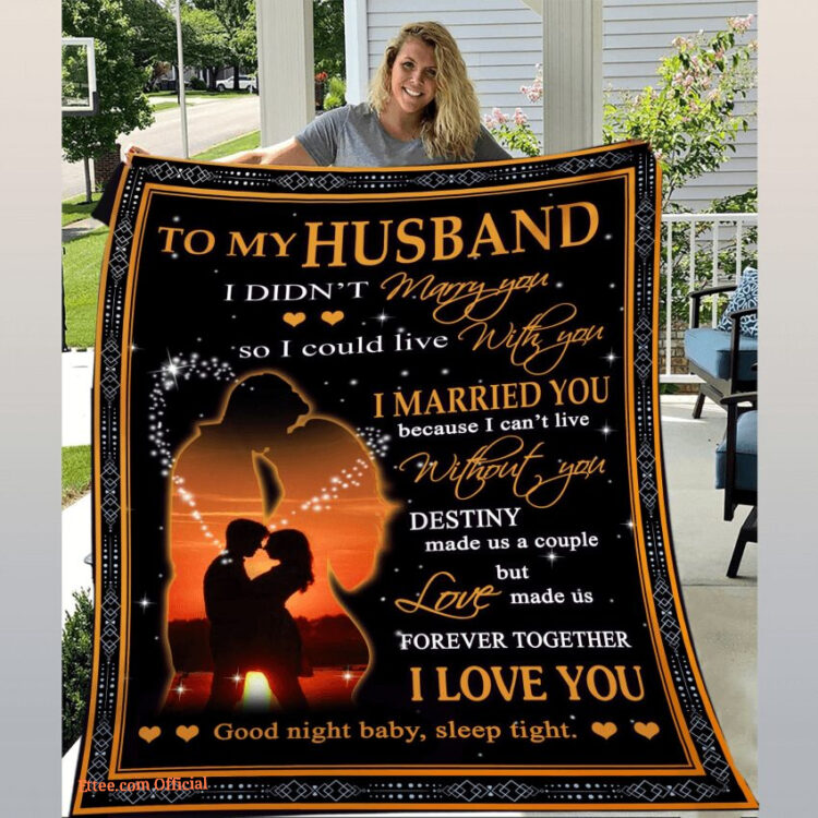gift for husband blanket to my husband i love you good night baby sleep tight - Super King - Ettee