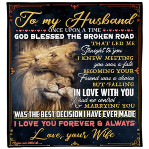 gift for husband blanket to my husband once upon a time god blessed - Super King - Ettee
