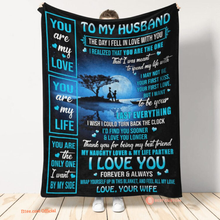 gift for husband blanket to my husband you are my love - Super King - Ettee