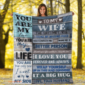 gift for husband blanket to my wife the day i met you - Super King - Ettee