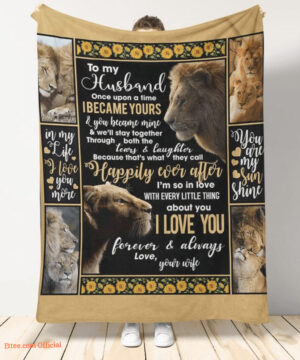 gift for husband blanket wife to husband you are my sunshine lion blanket - Super King - Ettee