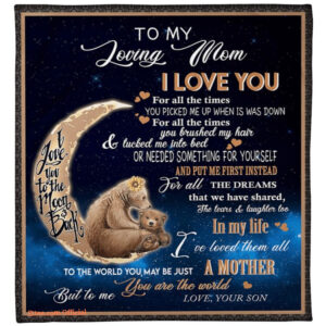 gift for mother blanket bear to my loving mom from son - Super King - Ettee