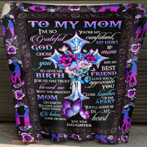gift for mother blanket cross rose and butterfly you are my confidant - Super King - Ettee