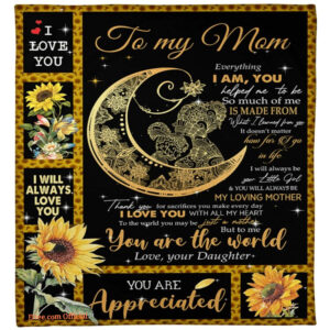 Dear Mom, You Mean the World to Me Blanket - Perfect Gift for Mother - Super King - Ettee