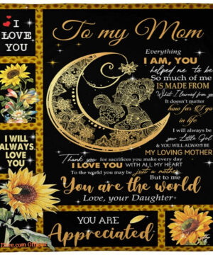 Dear Mom, You Mean the World to Me Blanket - Perfect Gift for Mother - Super King - Ettee