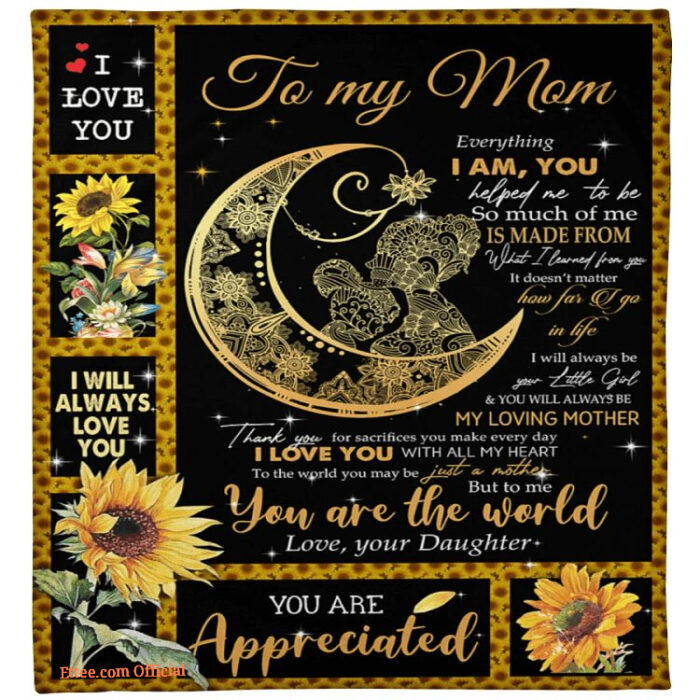 Dear Mom, You Mean the World to Me Blanket - Perfect Gift for Mother - Super King - Ettee