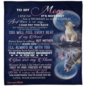 gift for mother blanket first my mom forever my friend wolf - Super King - Ettee