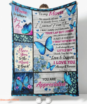 gift for mother blanket home is where you are fleece blanket - Super King - Ettee