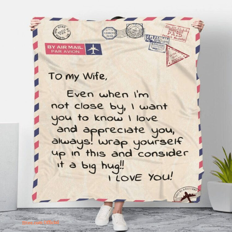gift for wife blanket air mail to my wife even when im not close by - Super King - Ettee