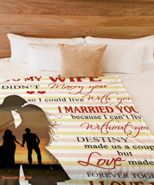 gift for wife blanket husband to my wife love made us forever together - Super King - Ettee