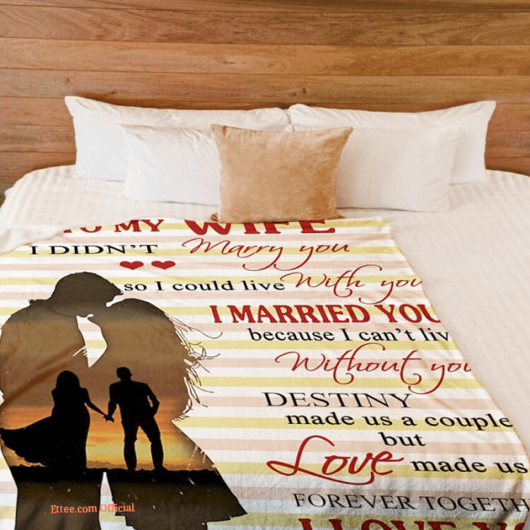 gift for wife blanket husband to my wife love made us forever together - Super King - Ettee